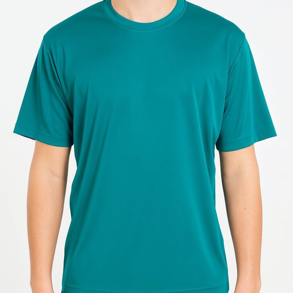 Sport Tek T-Shirt Round Neck Short Sleeve Turquoise Size XL-T - Picture 10 of 10